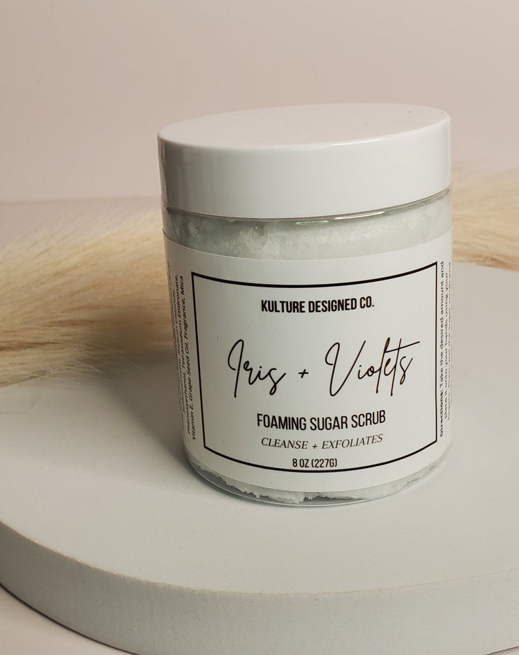 IRIS AND VIOLETS | Foaming Sugar Scrub - Kulture Designed Co.