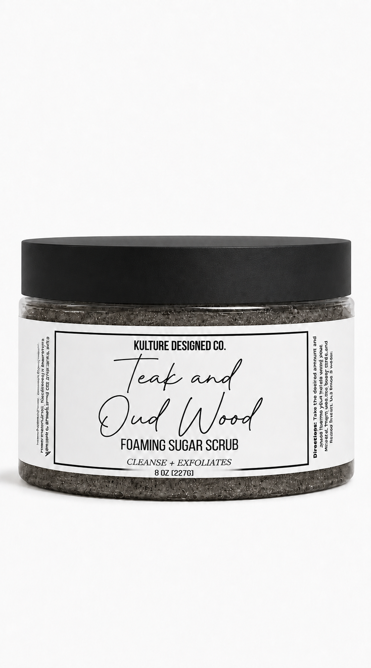 Teak and Oud Wood Foaming Body Scrub - Kulture Designed Co.