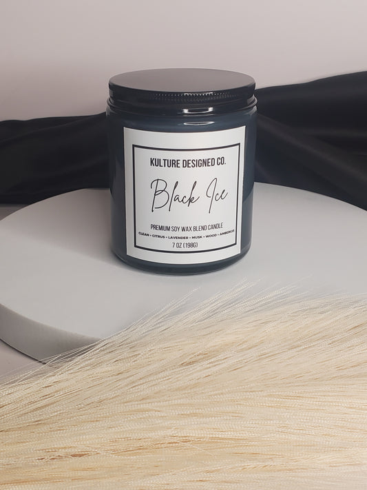 Black Ice |  7 oz  Candle - Kulture Designed Co.