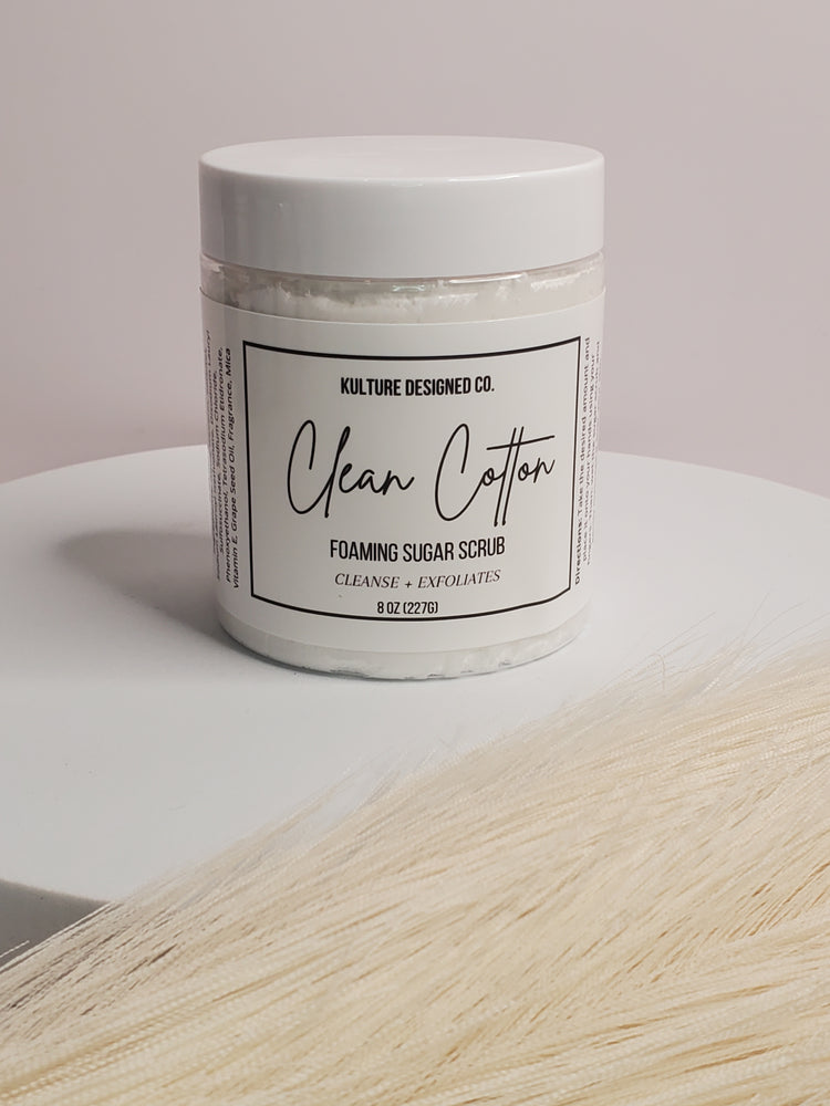 Clean Cotton Foaming Sugar Scrub - Kulture Designed Co.