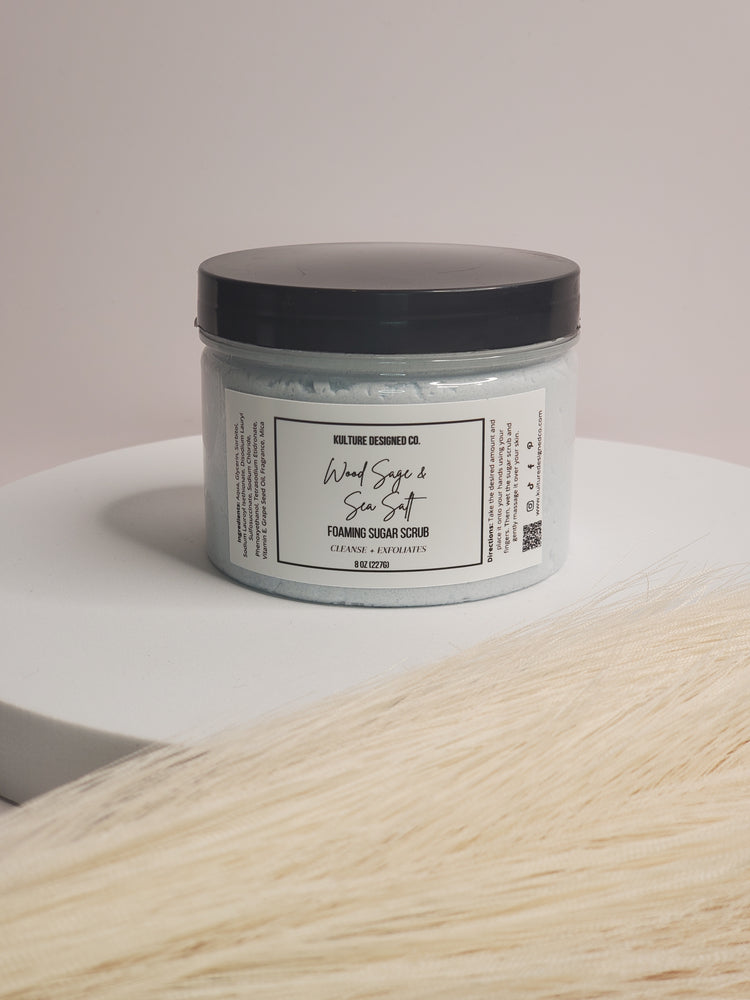 Wood Sage & Sea Salt | Foaming Sugar Scrub - Kulture Designed Co.