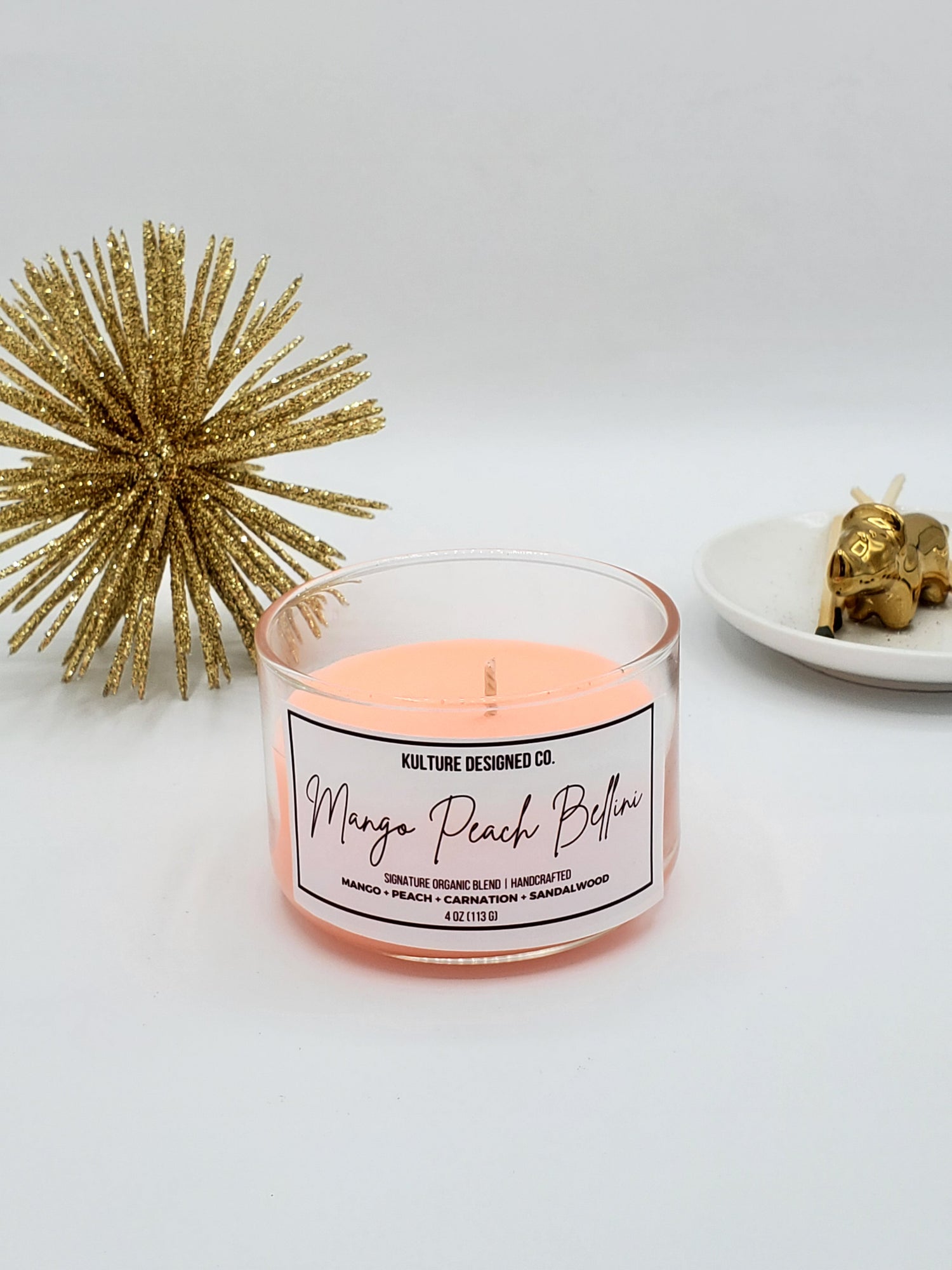 Mango Peach Bellini |  4 oz  Candle - Kulture Designed Co.