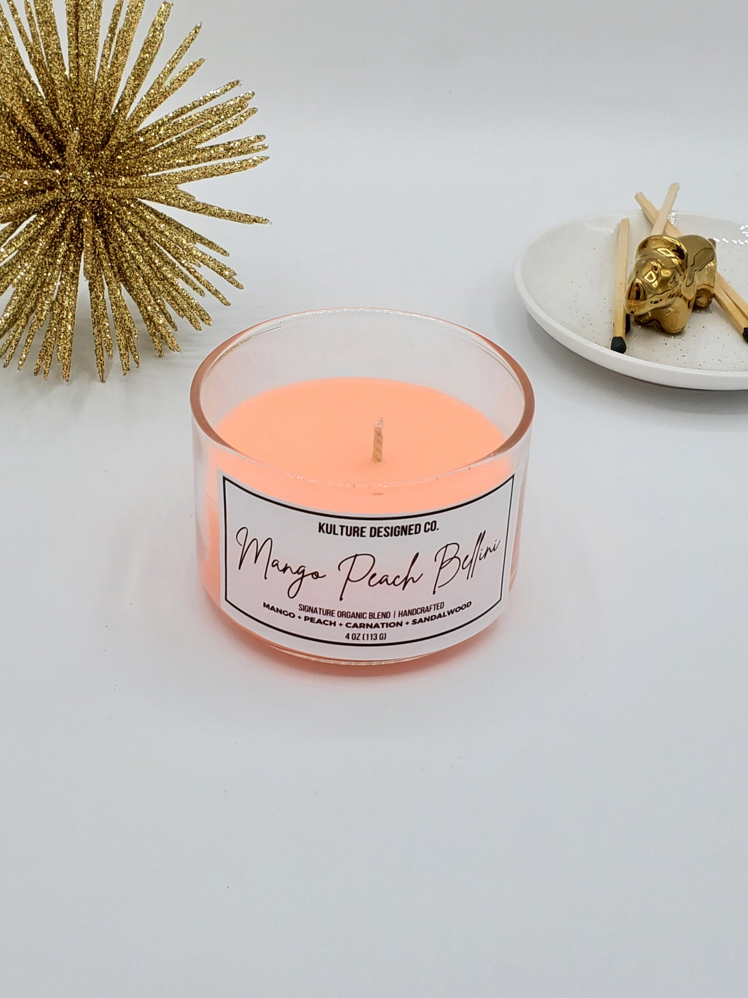 Mango Peach Bellini |  4 oz  Candle - Kulture Designed Co.