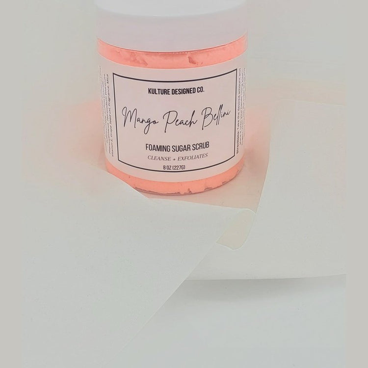 Mango Peach Bellini Foaming Sugar Scrub - Kulture Designed Co.