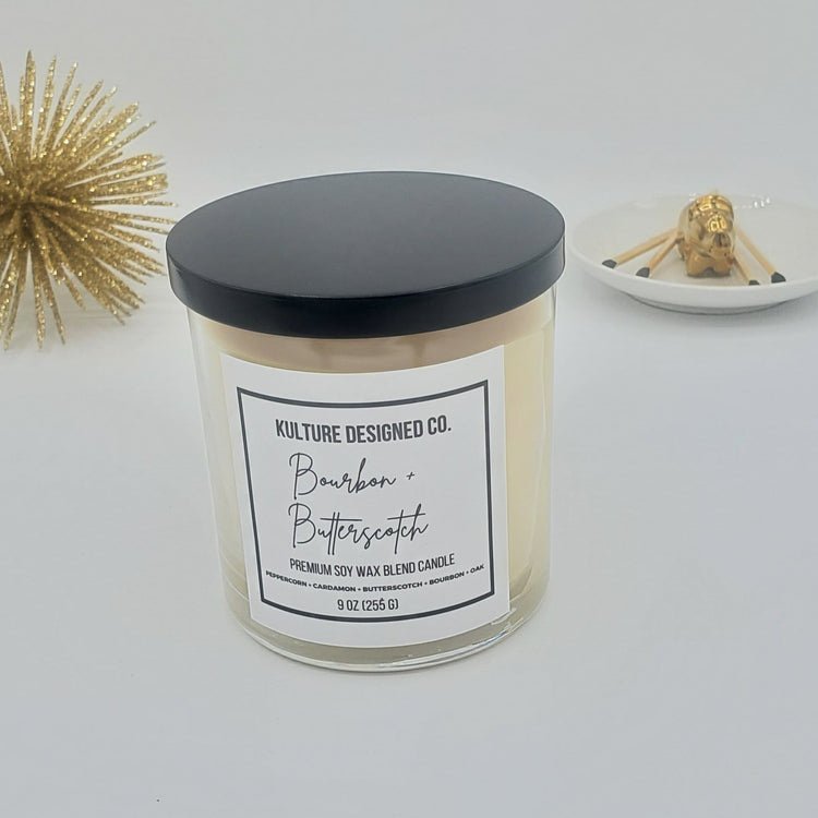 BOURBON + BUTTERSCOTCH | 9 oz candle - Kulture Designed Co.