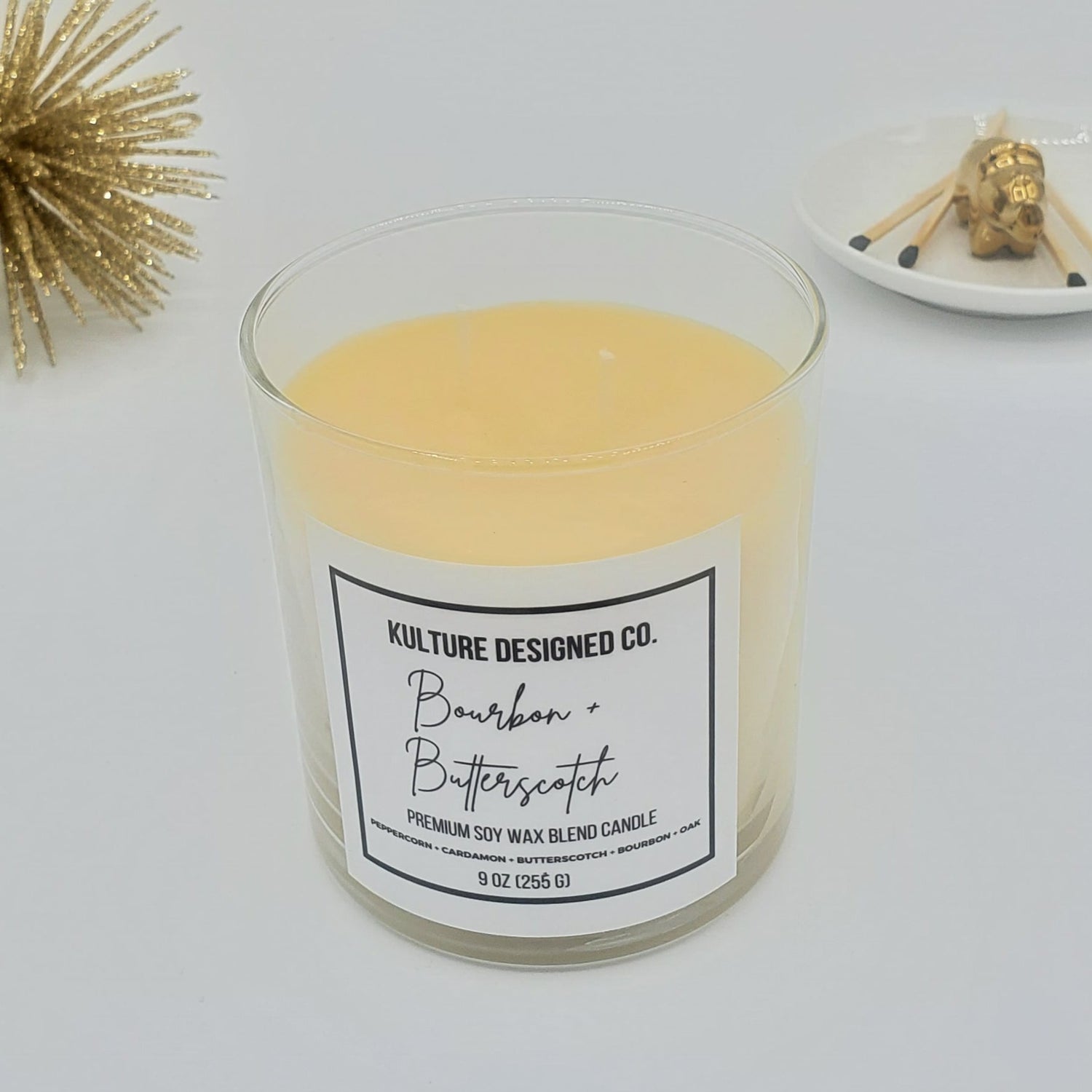 BOURBON + BUTTERSCOTCH | 9 oz candle - Kulture Designed Co.