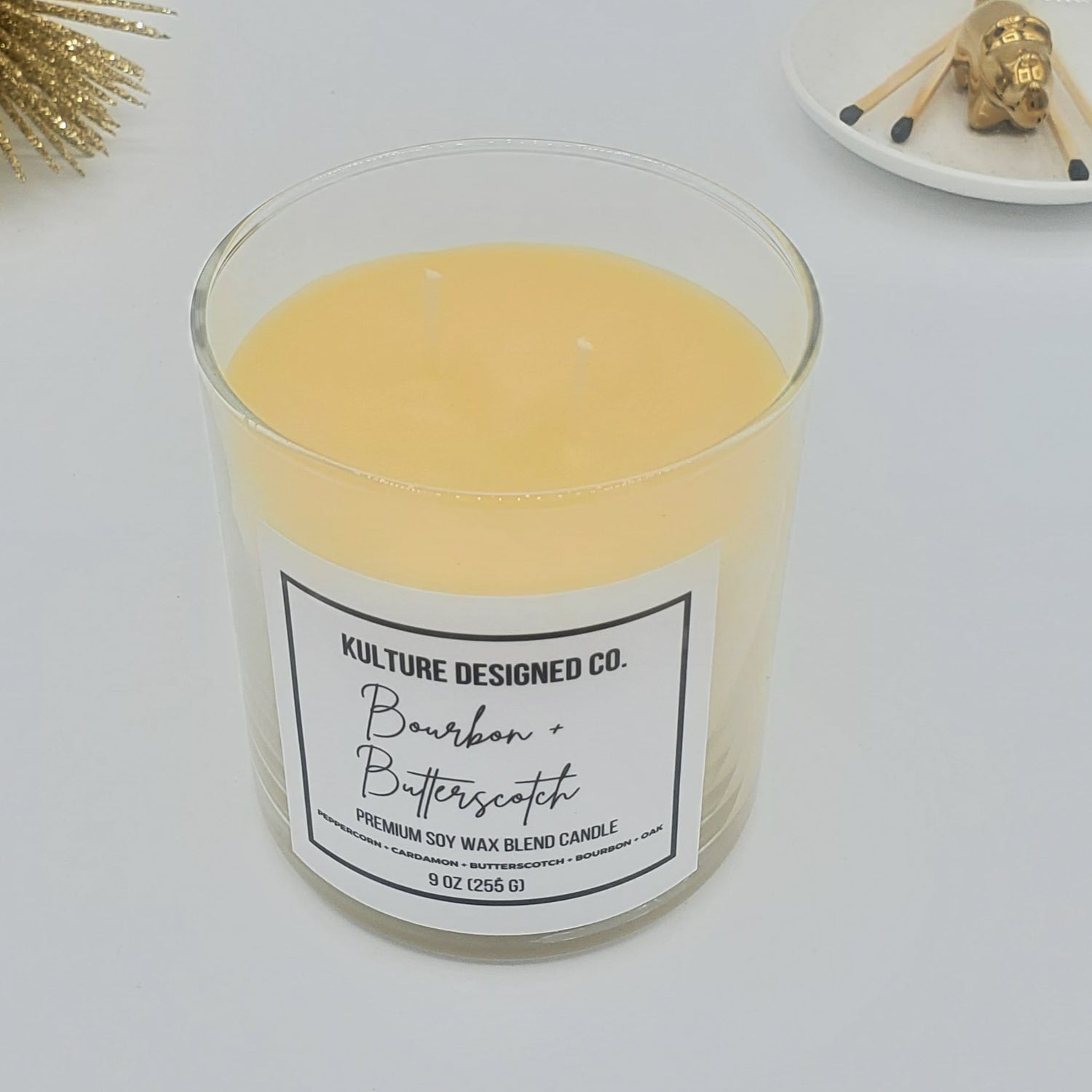 BOURBON + BUTTERSCOTCH | 9 oz candle - Kulture Designed Co.