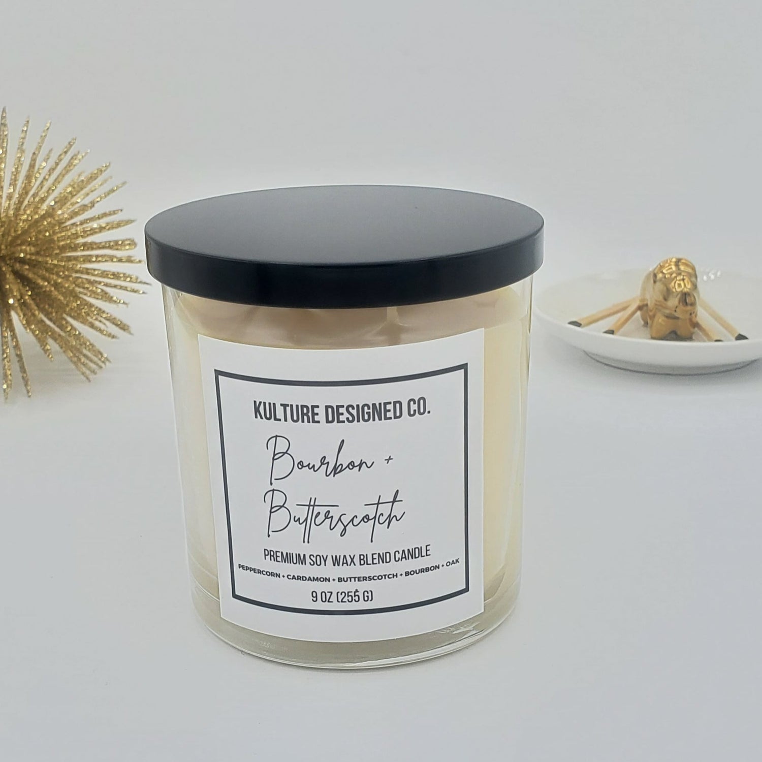 BOURBON + BUTTERSCOTCH | 9 oz candle - Kulture Designed Co.