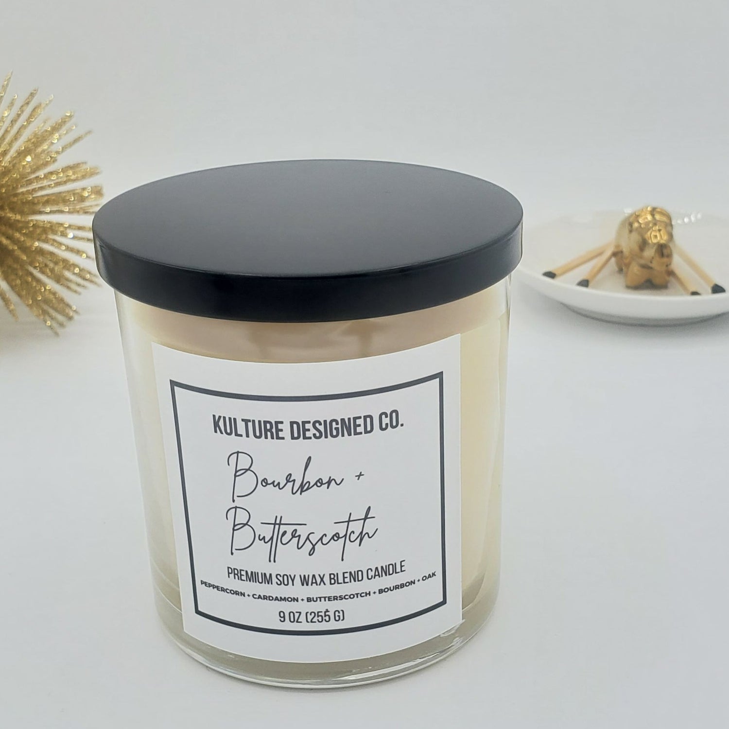 BOURBON + BUTTERSCOTCH | 9 oz candle - Kulture Designed Co.