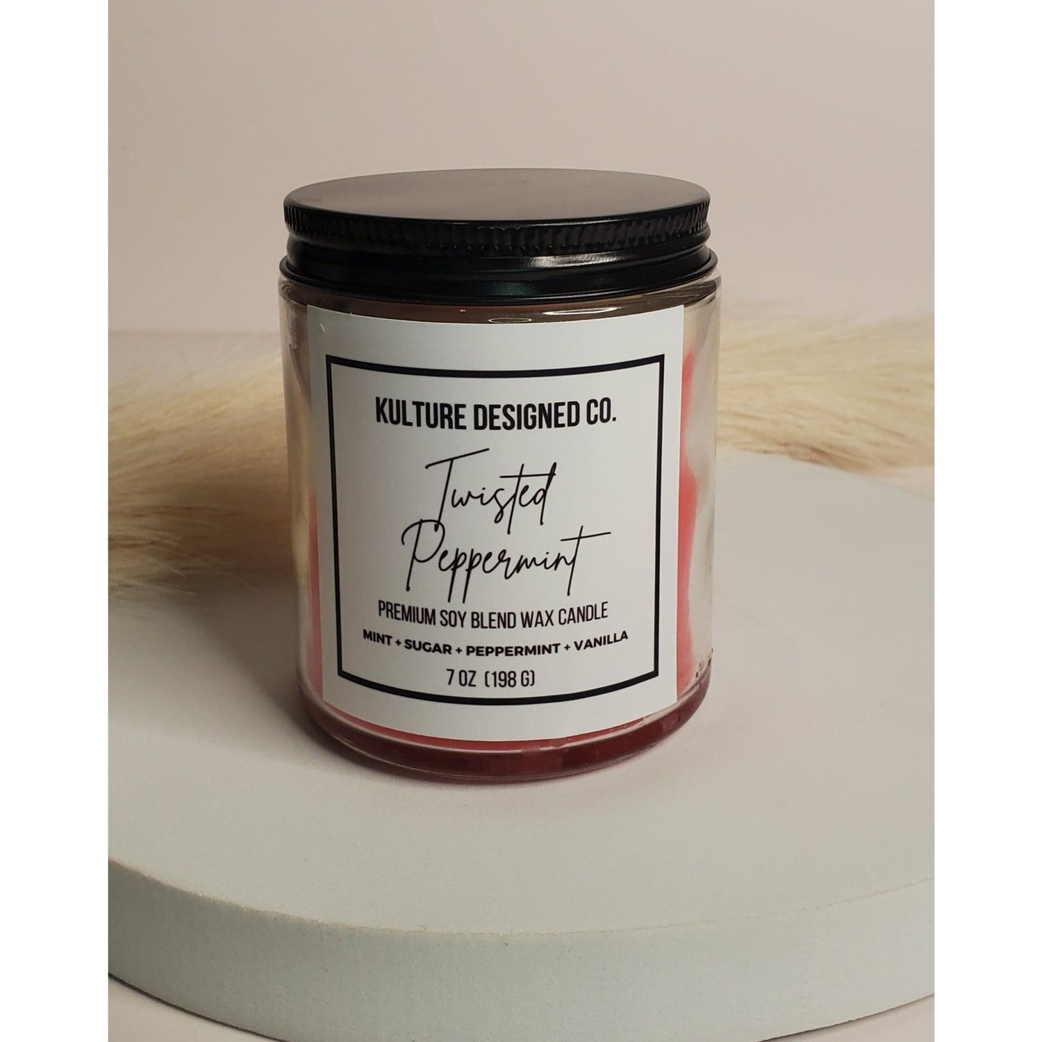 Twisted Peppermint |  7 oz  Candle - Kulture Designed Co.