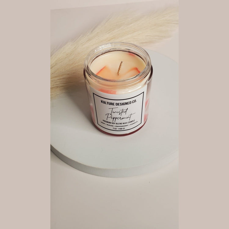 Twisted Peppermint |  7 oz  Candle - Kulture Designed Co.