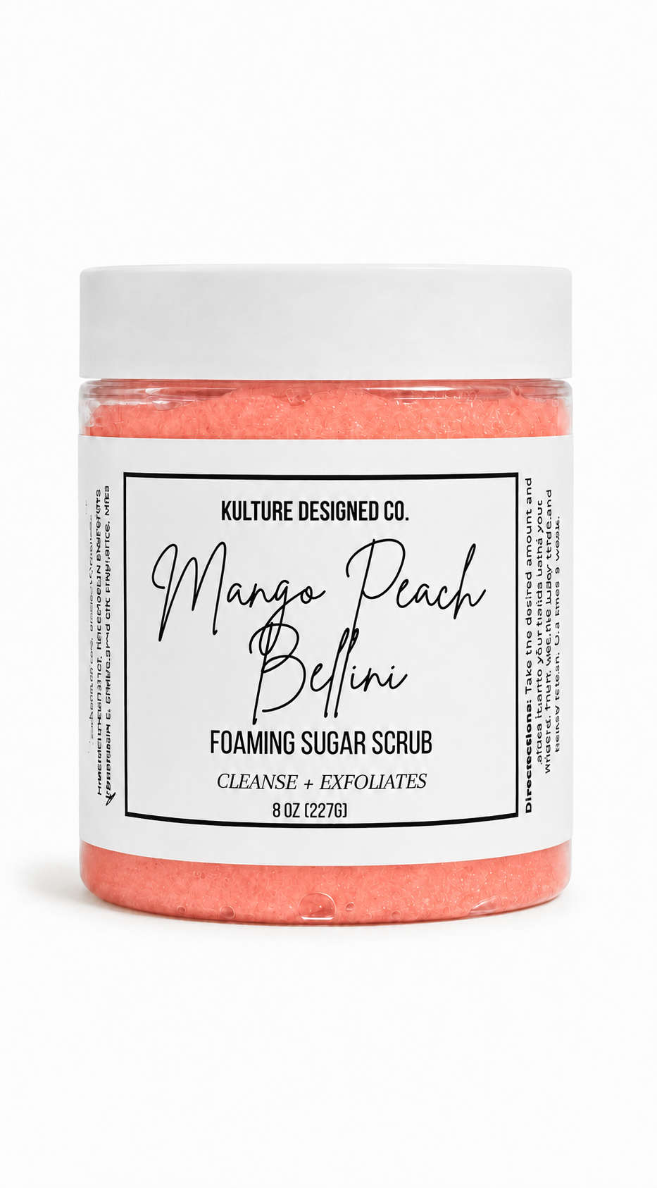 Mango Peach Bellini Foaming Sugar Scrub - Kulture Designed Co.