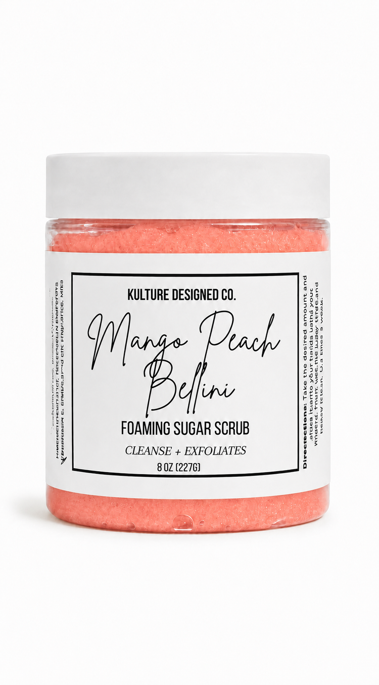Mango Peach Bellini Foaming Sugar Scrub - Kulture Designed Co.