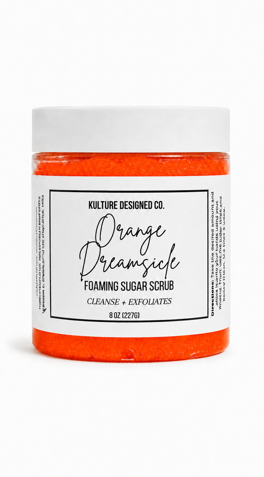 Orange dreamsicle Foaming Body Scrub - Kulture Designed Co.