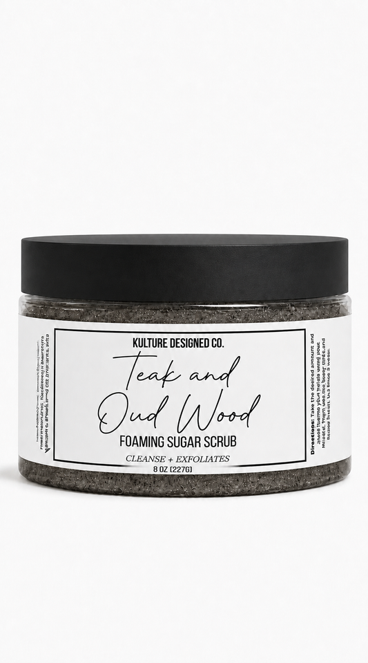Teak and Oud Wood Foaming Body Scrub - Kulture Designed Co.