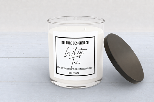 White Tea |  9 oz  Candle - Kulture Designed Co.