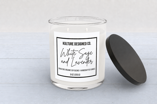 White Sage and Lavender |  9 oz Candle - Kulture Designed Co.
