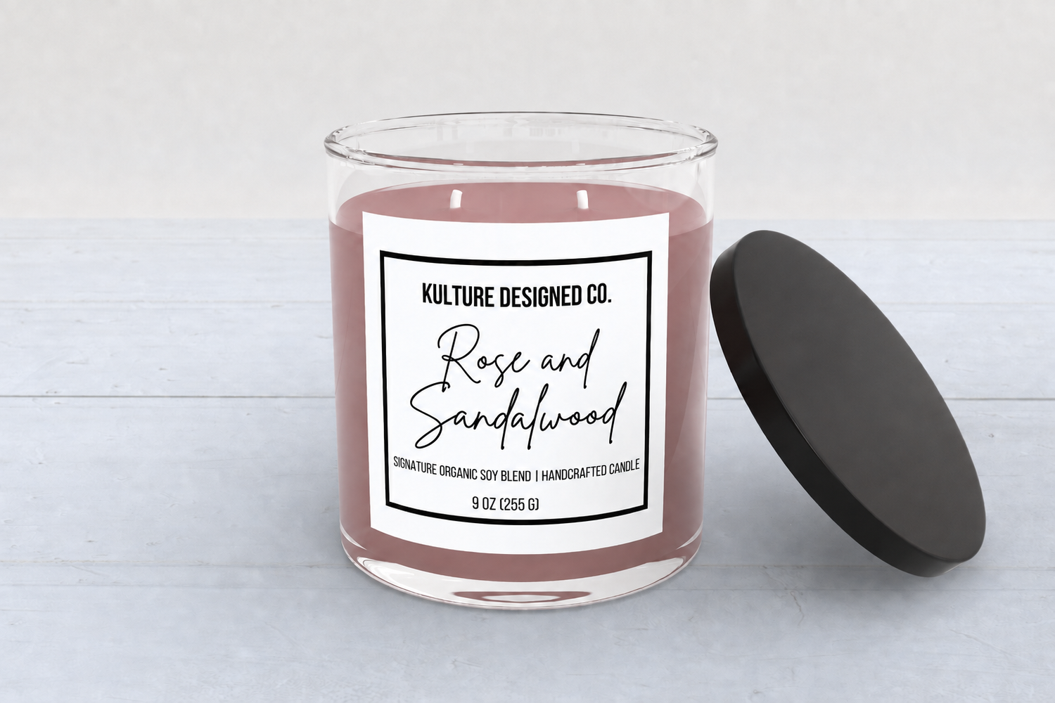 Rose and Sandalwood | 9 oz candle - Kulture Designed Co.