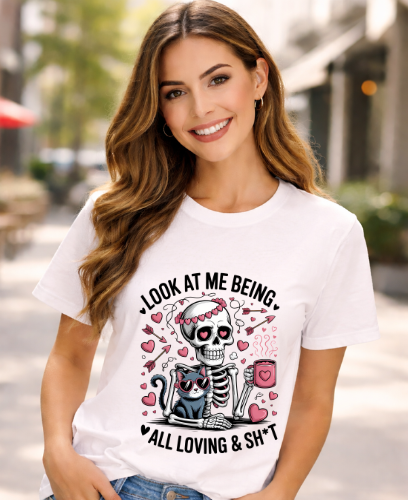Valentine's Times Short Sleeve Tshirt- Look at me being loving