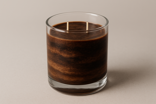 Kulture Designed Co. earth and dirt double wick candle in clear jar