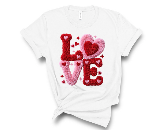 Valentine's Times Short Sleeve Tshirt- Latch Hook Love