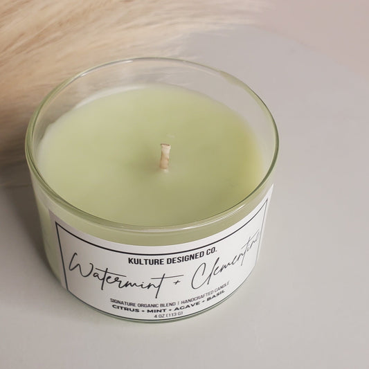 WATERMINT + CLEMENTINE | 4 OZ CANDLE - Kulture Designed Co.
