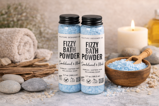 SANDALWOOD AND MUSK | FIZZY BATH POWDER - Kulture Designed Co.